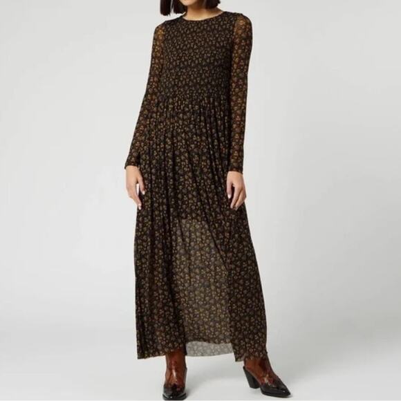 Free people Hello And Goodbye floral Mesh Midi Dress Sz M - Picture 2 of 6